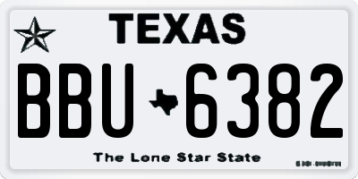 TX license plate BBU6382
