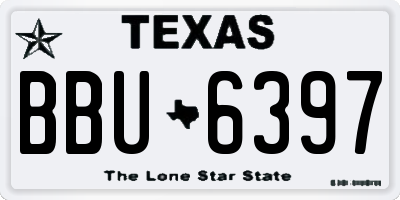 TX license plate BBU6397