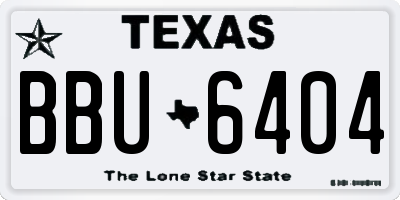 TX license plate BBU6404