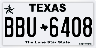 TX license plate BBU6408