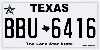 TX license plate BBU6416