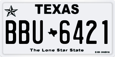 TX license plate BBU6421