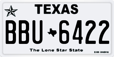TX license plate BBU6422