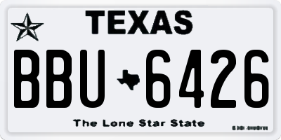 TX license plate BBU6426