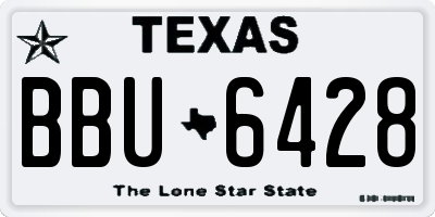 TX license plate BBU6428