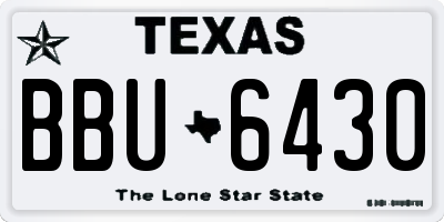 TX license plate BBU6430