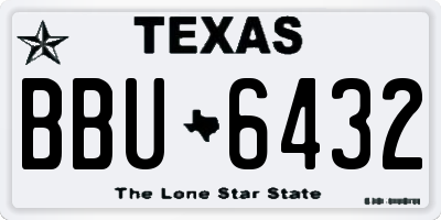 TX license plate BBU6432