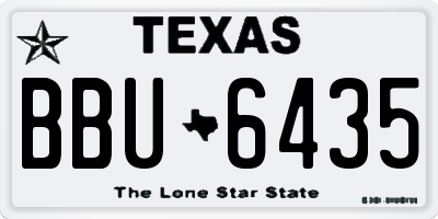 TX license plate BBU6435