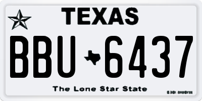 TX license plate BBU6437
