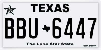 TX license plate BBU6447