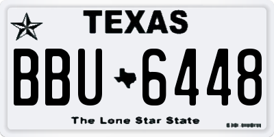 TX license plate BBU6448