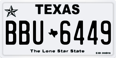 TX license plate BBU6449
