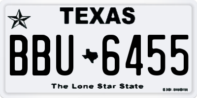 TX license plate BBU6455