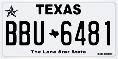 TX license plate BBU6481