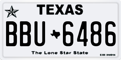 TX license plate BBU6486