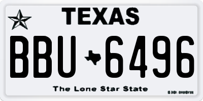 TX license plate BBU6496