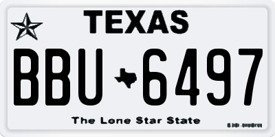 TX license plate BBU6497