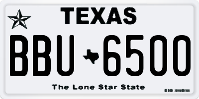 TX license plate BBU6500