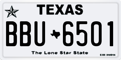 TX license plate BBU6501