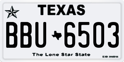 TX license plate BBU6503