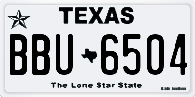 TX license plate BBU6504