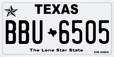 TX license plate BBU6505