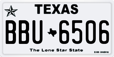 TX license plate BBU6506