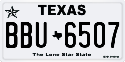 TX license plate BBU6507