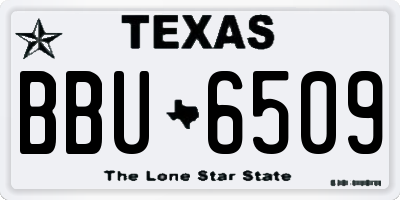 TX license plate BBU6509