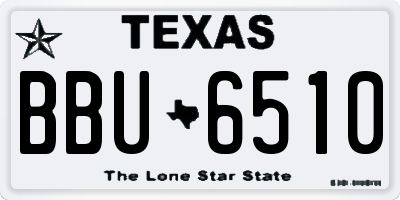 TX license plate BBU6510