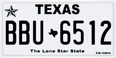 TX license plate BBU6512