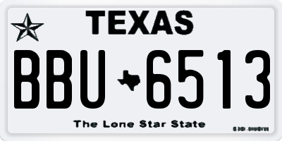 TX license plate BBU6513