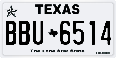 TX license plate BBU6514