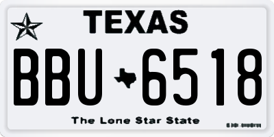 TX license plate BBU6518