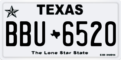 TX license plate BBU6520