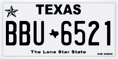 TX license plate BBU6521