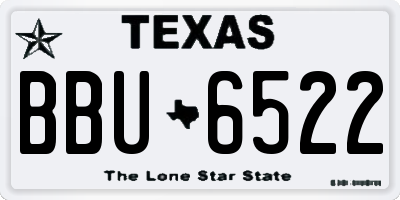 TX license plate BBU6522