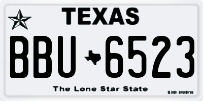 TX license plate BBU6523