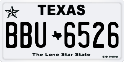 TX license plate BBU6526