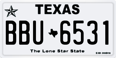 TX license plate BBU6531