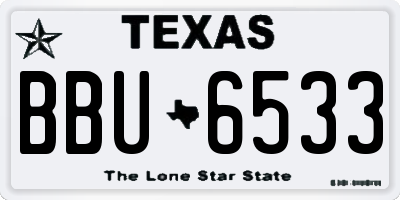 TX license plate BBU6533