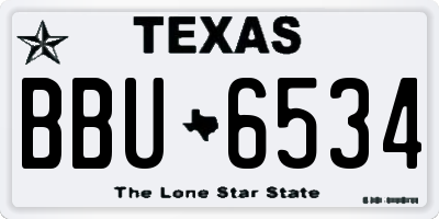 TX license plate BBU6534