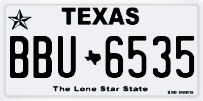 TX license plate BBU6535