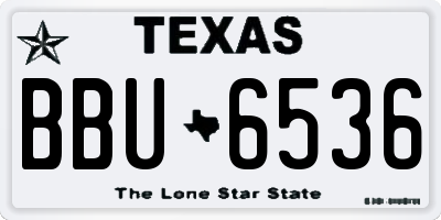 TX license plate BBU6536