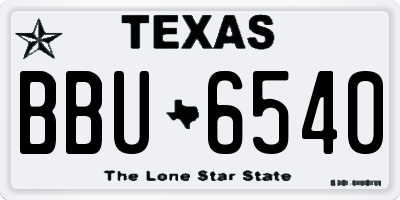 TX license plate BBU6540