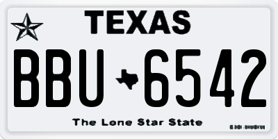 TX license plate BBU6542