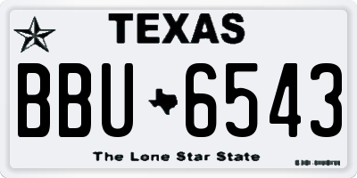 TX license plate BBU6543