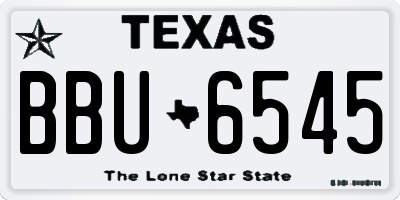 TX license plate BBU6545