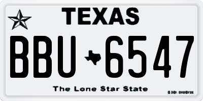 TX license plate BBU6547