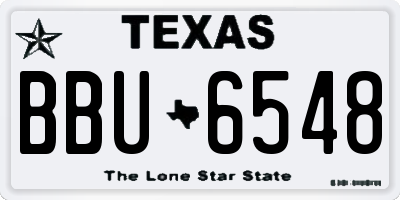 TX license plate BBU6548